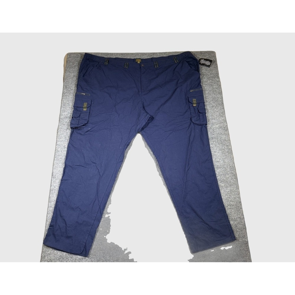 Boulder Creek Mens Navy Blue Ripstop Cargo Pants Tactical Utility Relaxed 72-40
